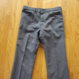 VINTAGE Wrangler 82HG Mens 36x30 Gray Texture Polyester Dress Pants Western USA